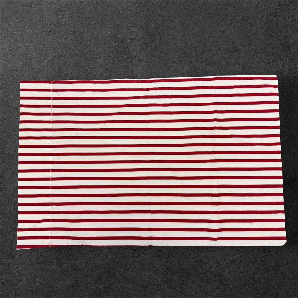 Lauren Ralph Lauren Vintage Twin Sheet Set Red White Stripe 100% Cotton 3pc